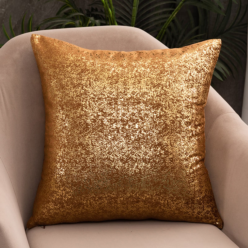Rich Velvet Pillowcase with Gold Snowflake Design