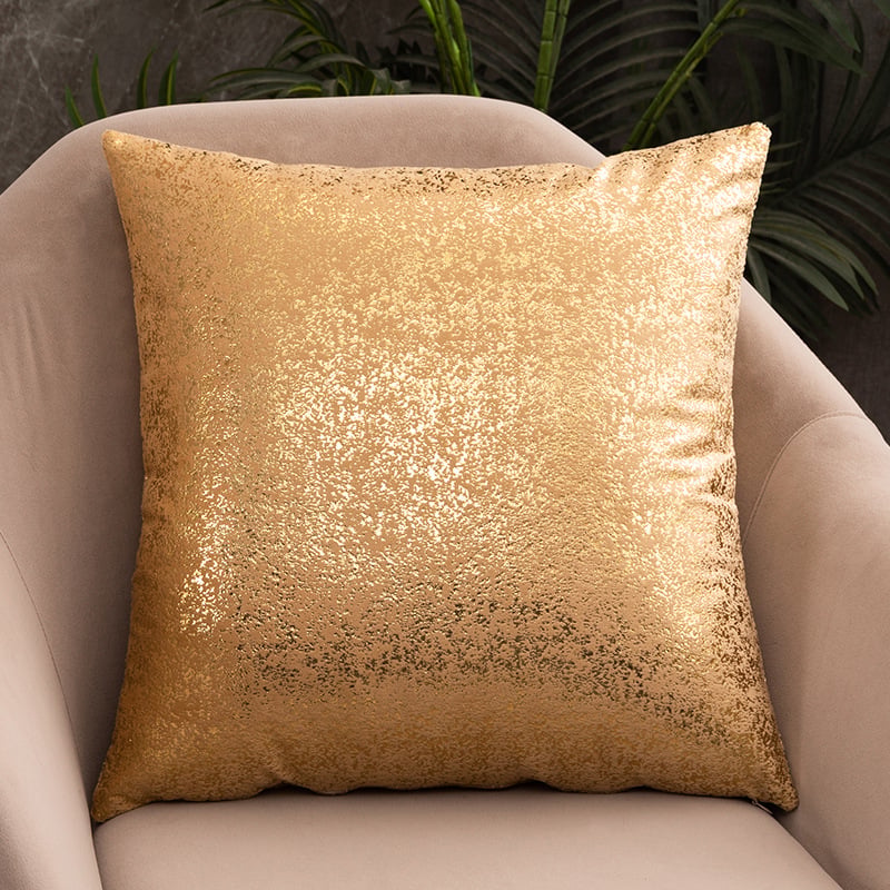 Rich Velvet Pillowcase with Gold Snowflake Design