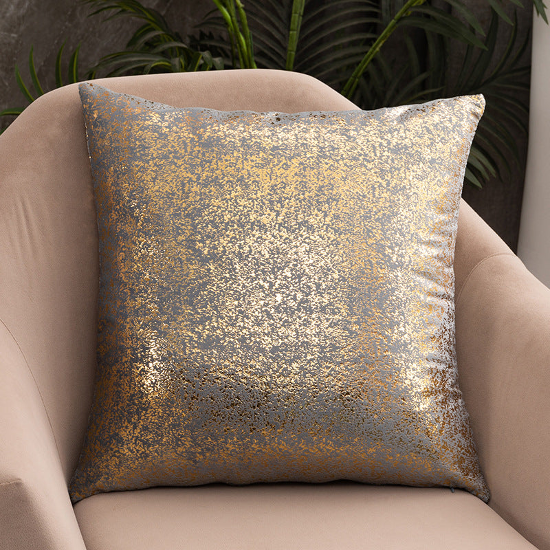 Rich Velvet Pillowcase with Gold Snowflake Design