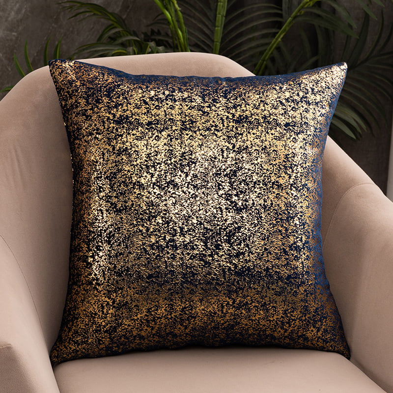 Rich Velvet Pillowcase with Gold Snowflake Design