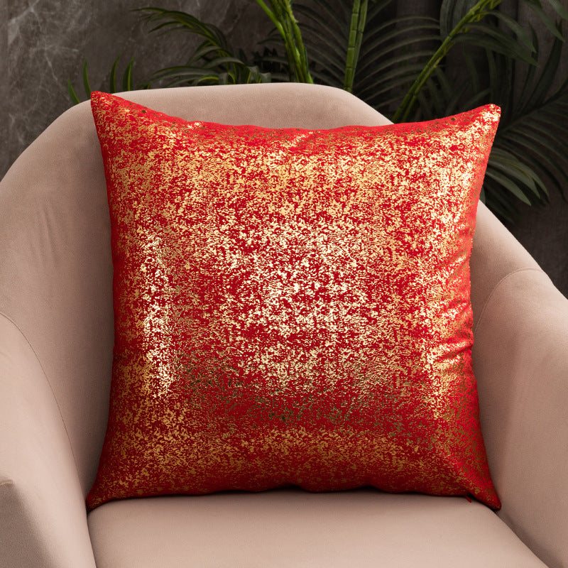 Rich Velvet Pillowcase with Gold Snowflake Design