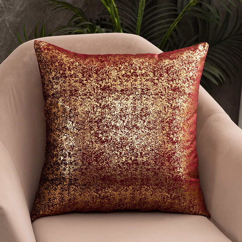 Rich Velvet Pillowcase with Gold Snowflake Design