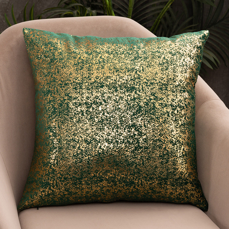 Rich Velvet Pillowcase with Gold Snowflake Design