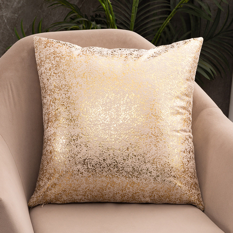 Rich Velvet Pillowcase with Gold Snowflake Design